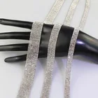 1 ярд, узоры, белый кристалл, стразы горячей фиксации, лента, отделка, лента, утюжок, аппликации для украшения платья, обуви