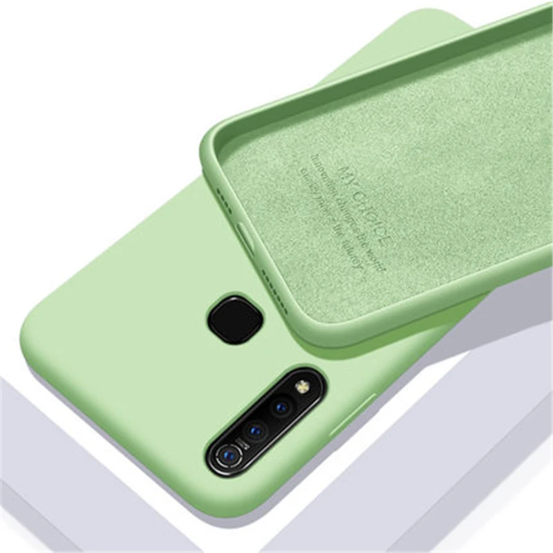 Конфетный, TPU чехол для Vivo V17 Neo чехол из углеродного волокна сплошной цвет Жидкий чехол для телефона для Vivo Z5X V15 Z1 Pro Y81 чехол Vivo iQOO Neo