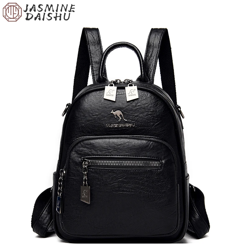 

Women's Multi Pocket Retro Backpack 2021 Ladies Designer High Quality Student School Bags Travel Simple Large Capacity Backpacks