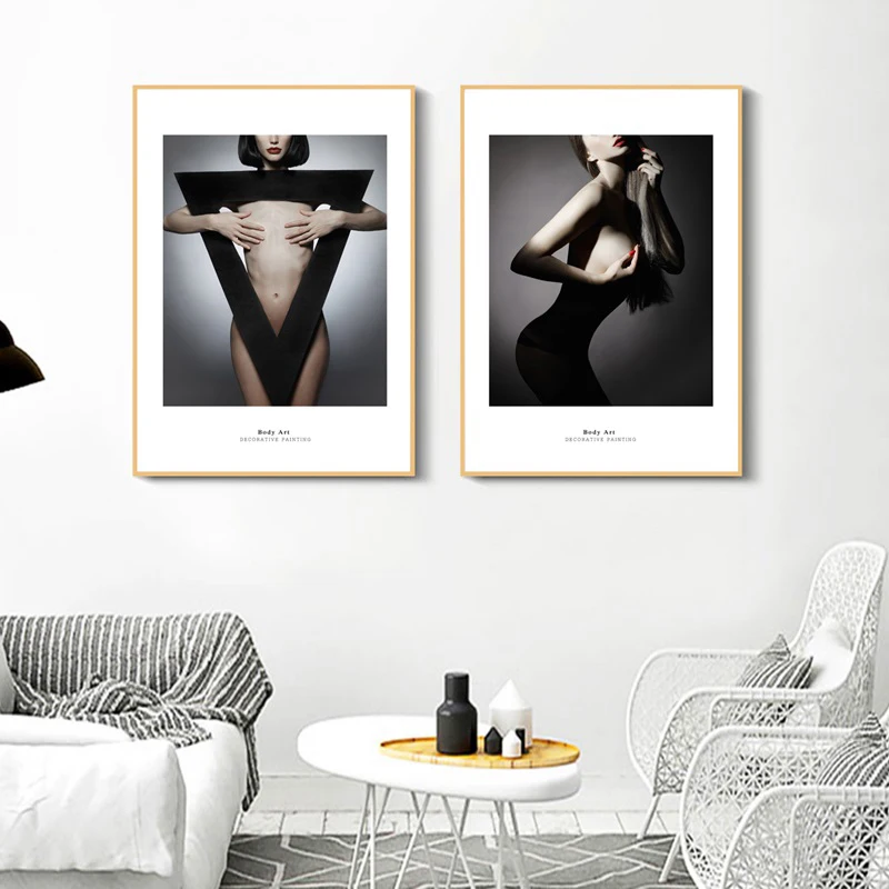 Постеры и принты в скандинавском стиле с надписью пикантная женщина черного