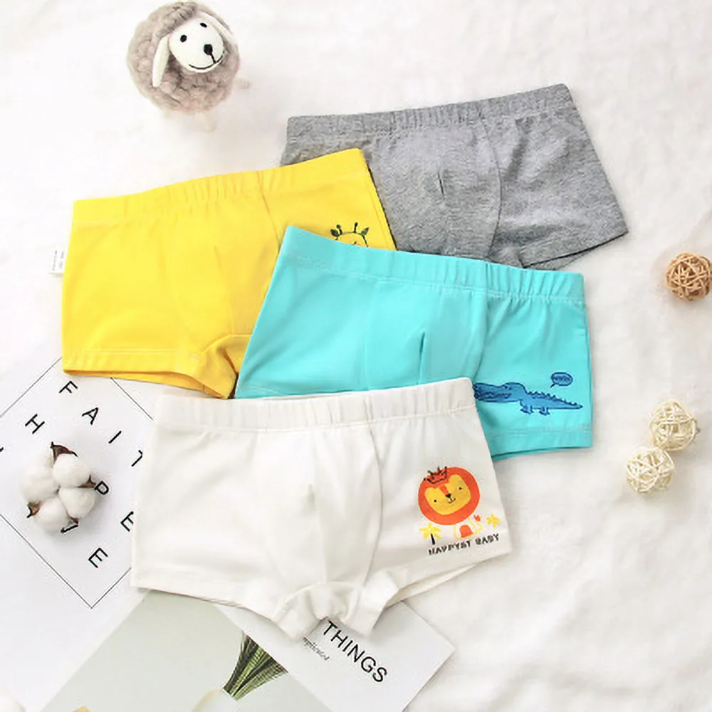 Нижнее белье для мальчиков нижнее из хлопка с изображением Льва маленьких детей