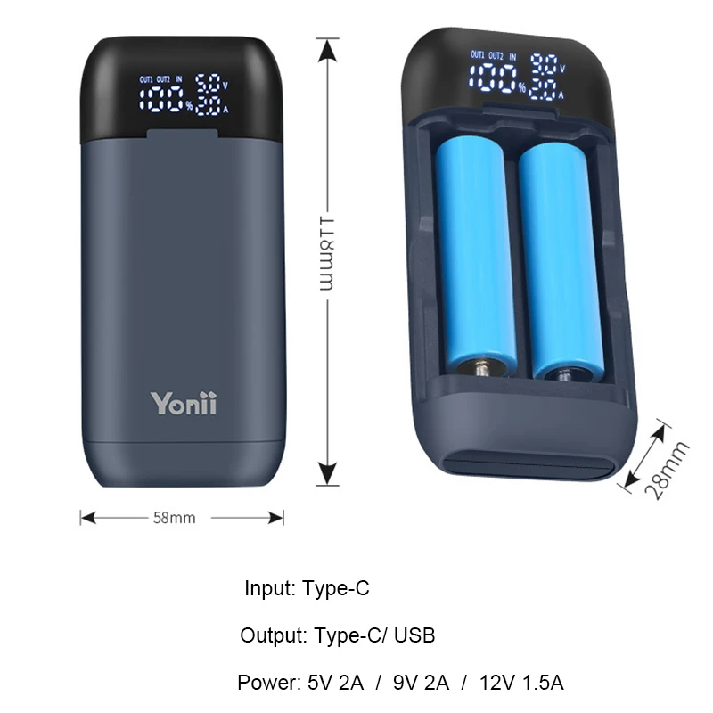 18650 Коробка для зарядки аккумуляторов QC3.0 PD 18 Вт Быстрая зарядка сделай сам Корпус