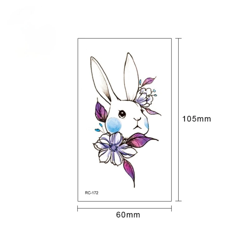 Русалка кошка лиса цветок ветер колокольчики кролик водостойкая временная