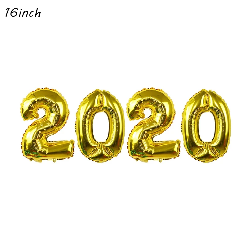 16inch 2020 Фольгированные воздушные шары с новогодним днем фоторамка реквизит воздушные шары золотой черный баннер гирлянда Navidad новогодние вечерние принадлежности - Цвет: 16inch 2020