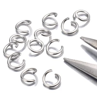 200pcslot 34567810mm stainless steel diy jewelry findings open single loops jump rings split ring for making supplies