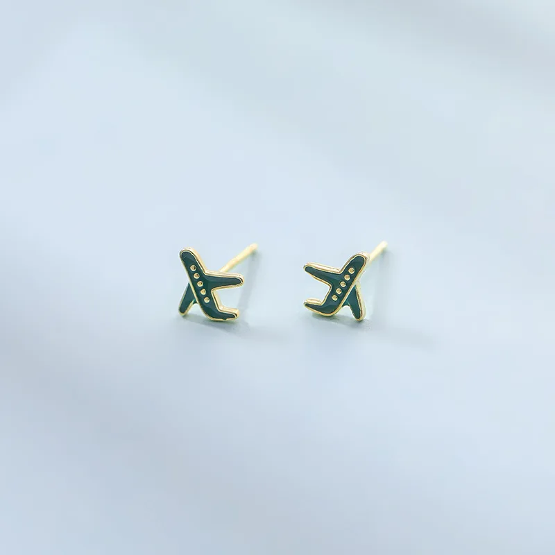 Hemiston 925 пробы Серебряные серьги самолеты индивидуальное творчество милые и