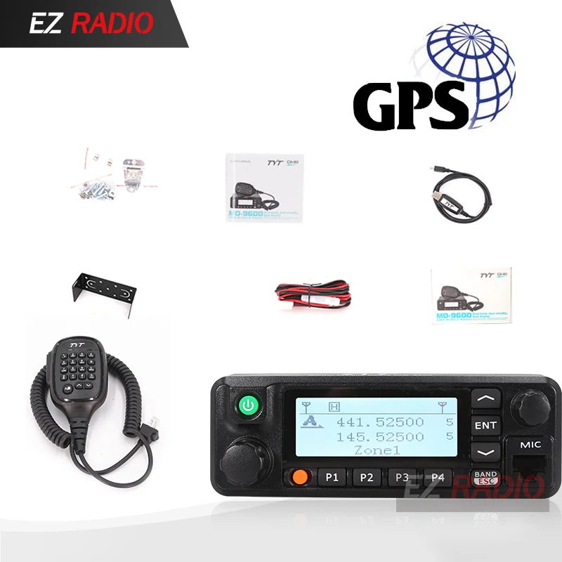 GPS - Cable TYT MD-9600 Talkie “иди и болтай Walkie 50 км мобильный DMR автомобиль радио цифровой 136-174/400-480 МГц Dual Band RT90 DMR радио 3000CH 50/45/25 Вт FCC, аддитивного цветового пространства - Цвет: GPS - Cable