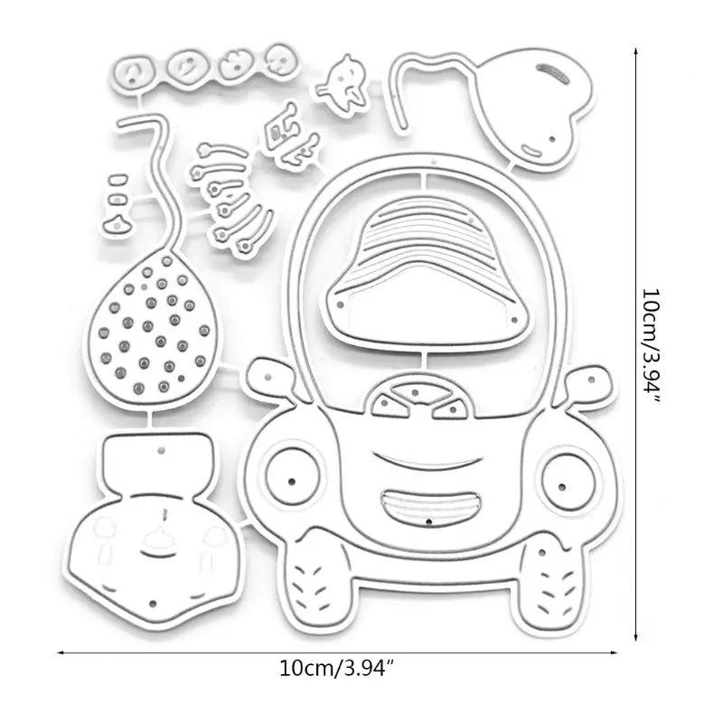 С рисунком мультяшного автомобиля для вождения медведь металлический
