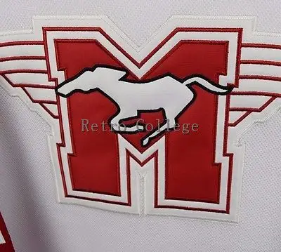 

10 Dean YoungBlood Rob Lowe Mustangs White Red 9 sutton MEN'S Hockey Jersey Embroidery Stitched Customize any number and name