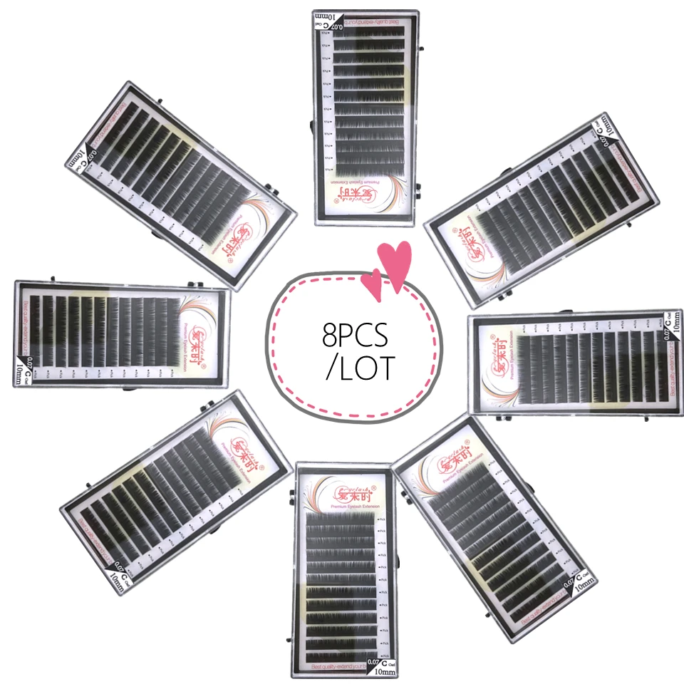 Новинка 8 шт. индивидуальные ресницы корейские шелковые классические накладные