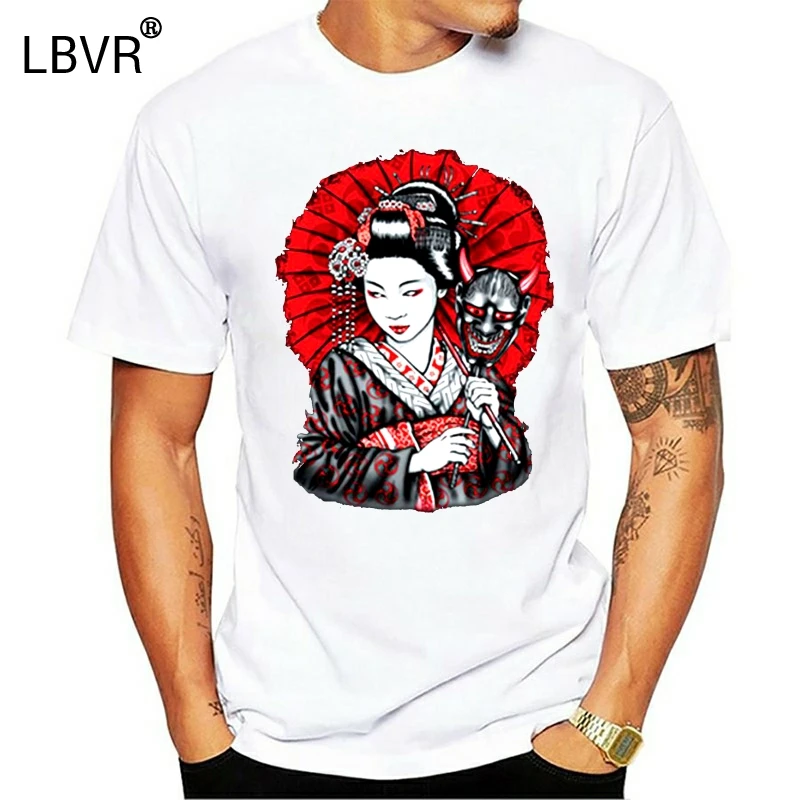 Мужская маска Geisha Oni Yokai Ogre Kuruoshiki футболка с круглым вырезом для занятий спортом |