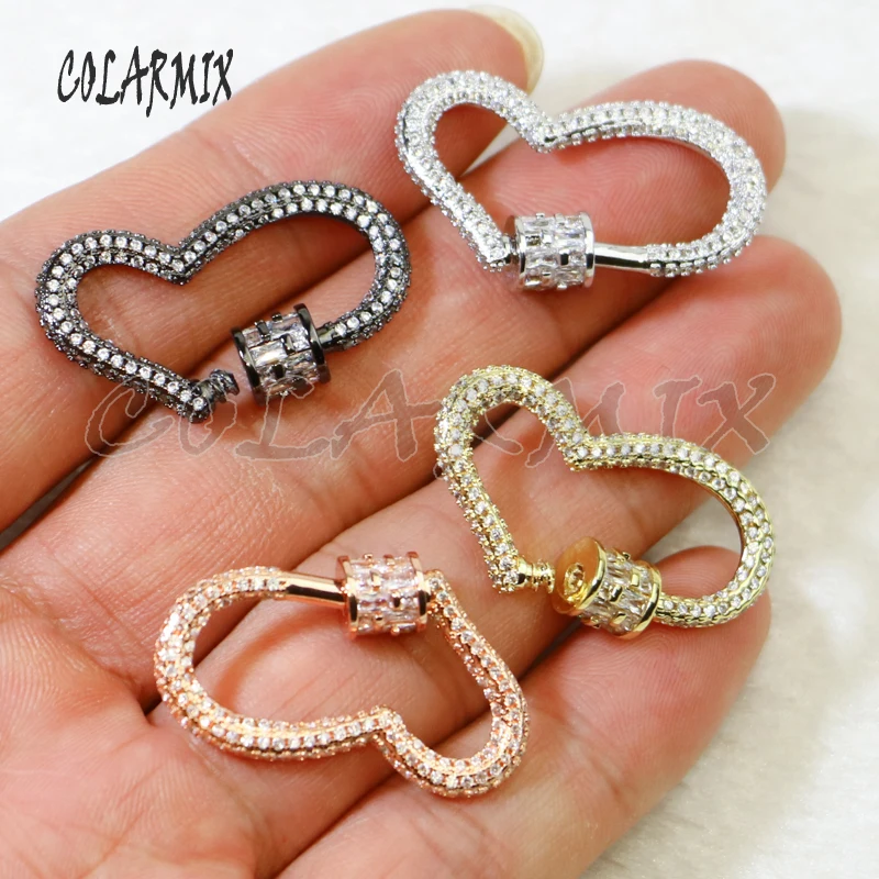 5 шт. смешанные цвета застежка крючок в форме сердца ювелирные изделия пряжка