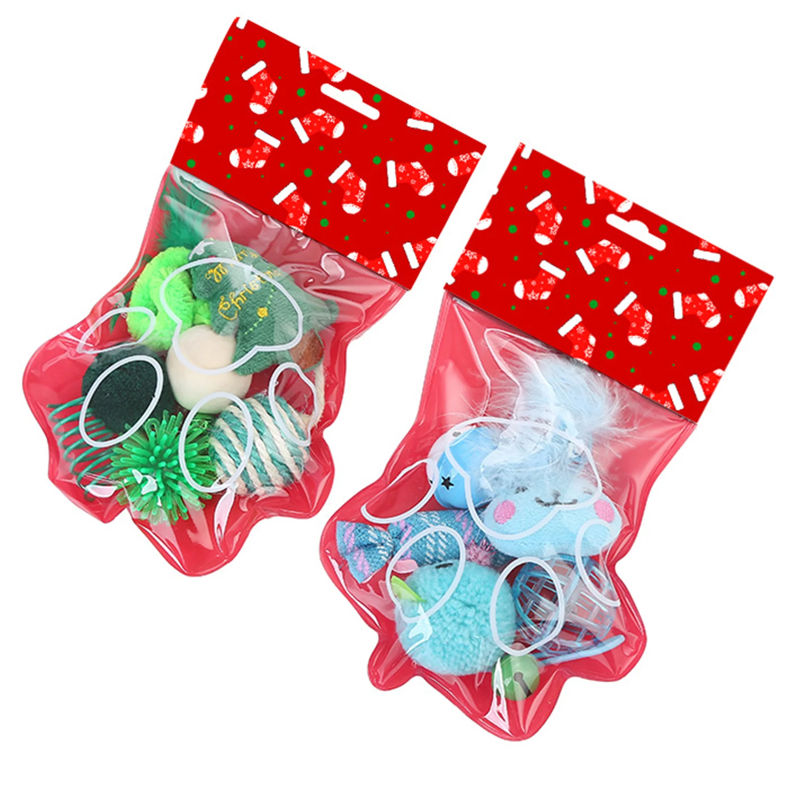 

Pet Products Cat Claw Bag Christmas Collection Combination Set Cute Cat Toys Set Interactive Christmas Series Dolls For Classy