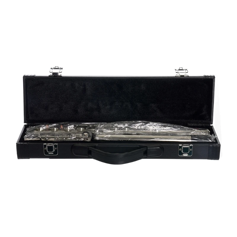

Western Concert Flute C Key 16 Holes Flute Nickel Plated Woodwind Instrument Silver Color Musical Intrument Flute