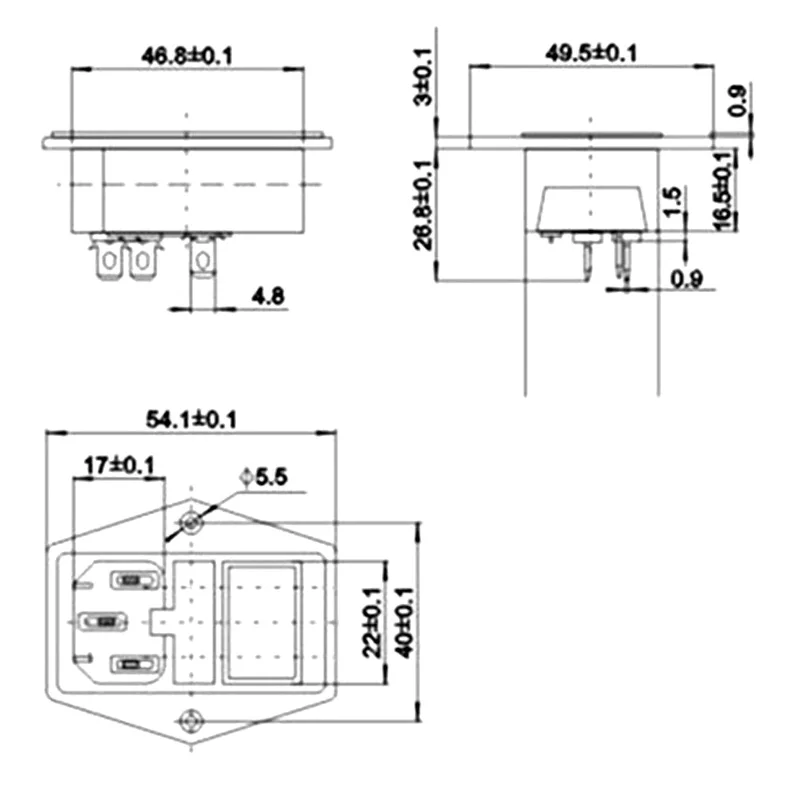 Черный CE медь 10A 250V IEC320 C13 C14 винт панель цепочка из нескольких розеток с предохранителем трубка переменного тока розетка с 3 контактами на выключенном выключении