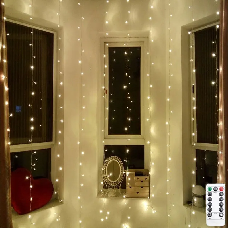 

Christmas Lights Led Fairy Lights Decoration Wedding Garland Curtain Lamp Christmas Wall Art Navidad New Year Decorations 2022