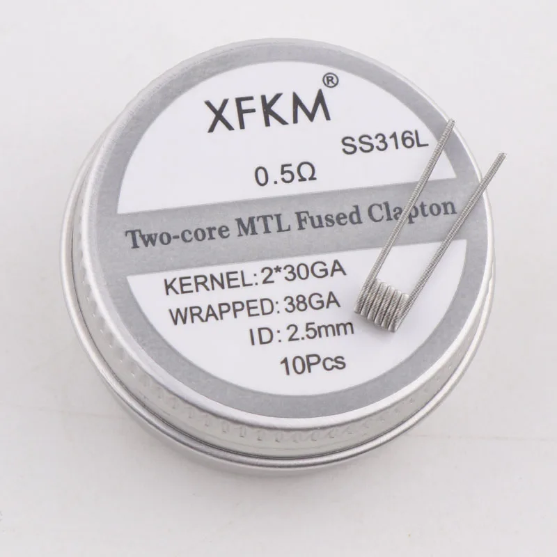 Новинка XFKM 10 шт./кор. NI80/A1/SS316L MTL Clapton готовые катушки для RDA RTA RBA мод нагревательный