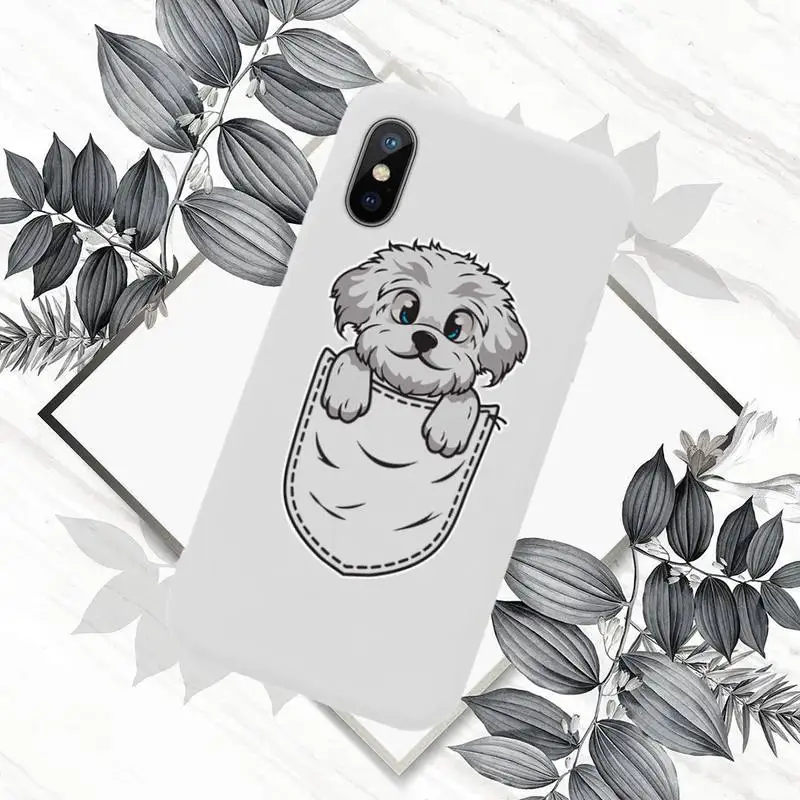 

Cute Dog Cartoon Pink Phone Case Candy Color for iPhone 11 12 mini pro XS MAX 8 7 6 6S Plus X SE 2020 XR