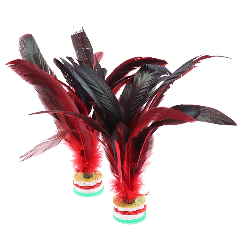 Hot!2pcs Feather Shuttlecock China Jianzi Foot Kick Hand wheel Fancy Goose Fitness entertainment | Спорт и развлечения