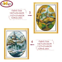 gg four seasons in coast cross stitch kits handmade craft painting needlework embroidery kit cross stitching set for home decor
