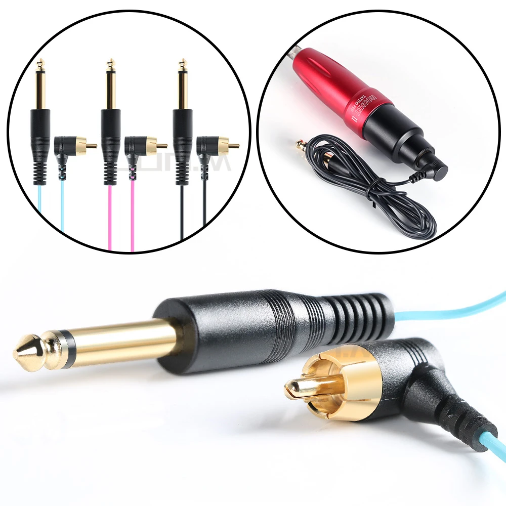 10pcs Ultra Light 90 Degree Right Angled Tattoo RCA Cord Clip Line with Thin Silicone Cable Free Shipping | Красота и здоровье