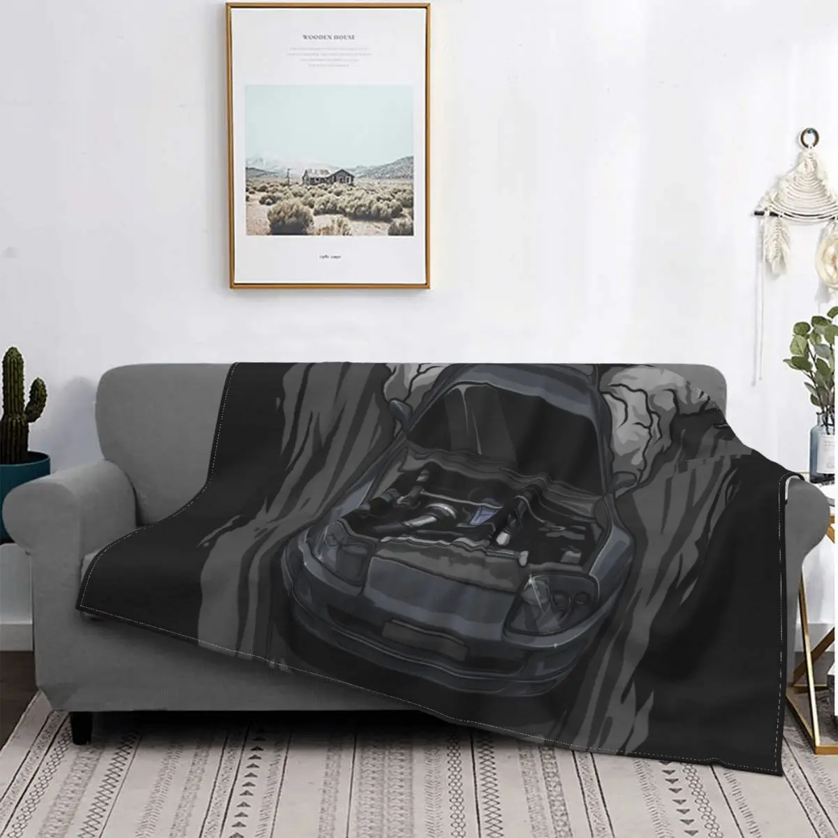 

Drift Turbo Blanket Jdm Car Plush Thick Soft Flannel Fleece Throw Blanket For Sofa Bedspread Quilt Picnic Gift