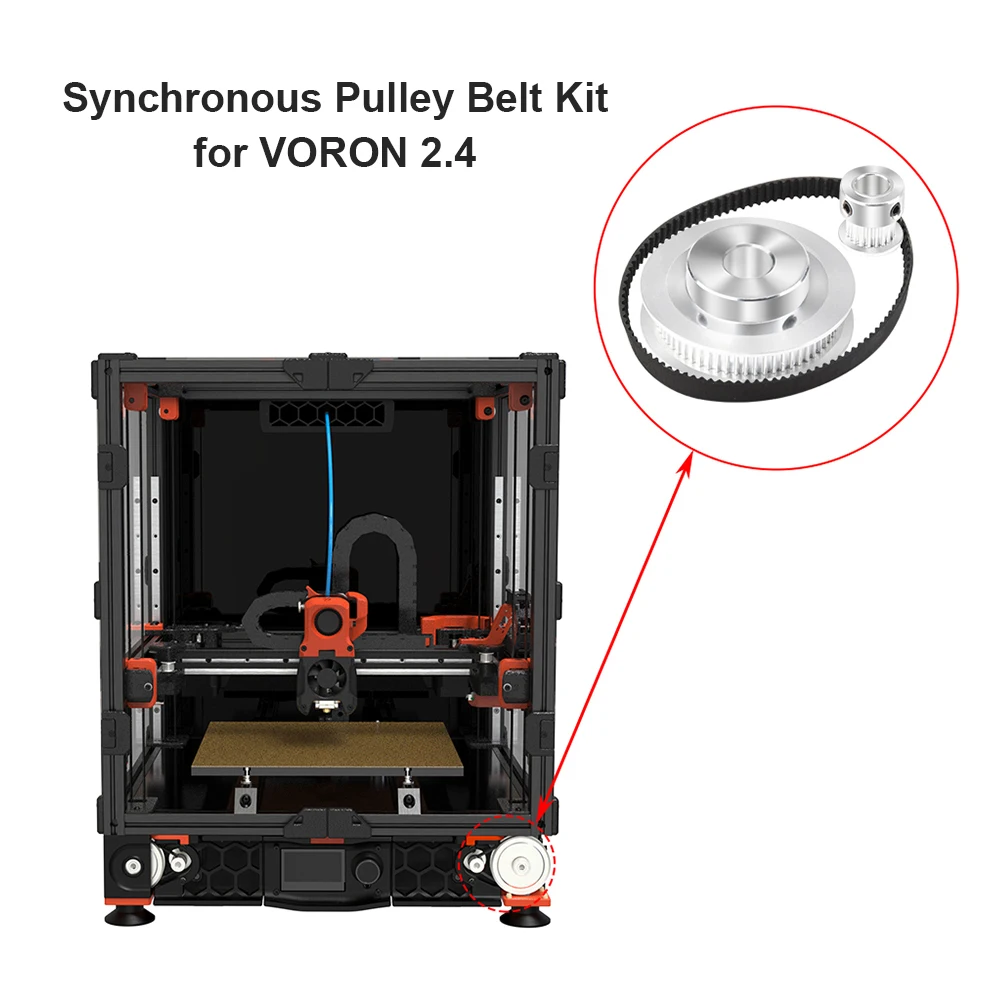 

3D Printer Timing Belt Pulley for VORON 2.4 Kit with Ring 5/8/10mm Roller Wheel 60 20 Teeth Bore Accessory Teeth Pulley Belt NEW