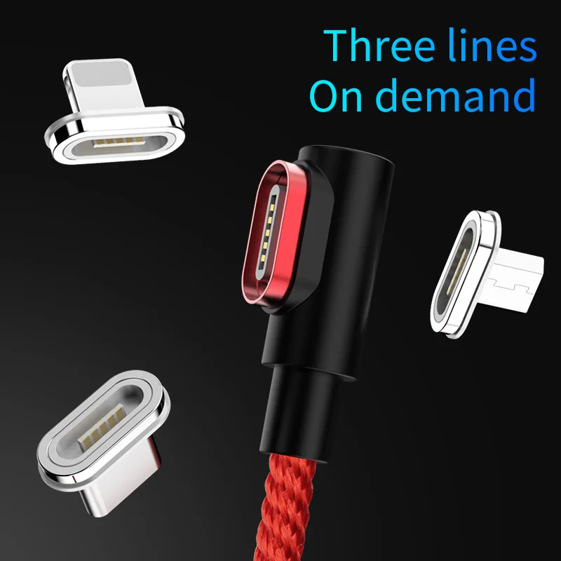 Магнитный кабель 90 градусов usb c Micro type C для быстрой зарядки L Line магнитное