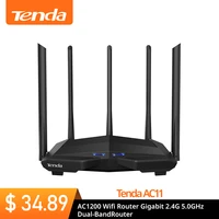 tenda ac11 ac1200 wifi router gigabit 2 4g 5 0ghz dual band 1167mbps wireless router wifi repeater with 5 high gain antennas