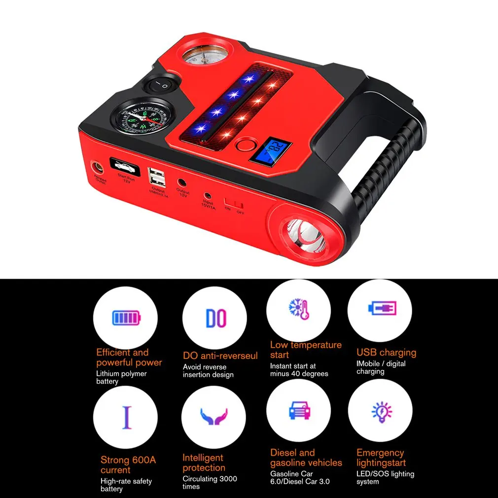 22000 ма · ч портативный автомобильный пусковой стартер шин надувной аккумулятор