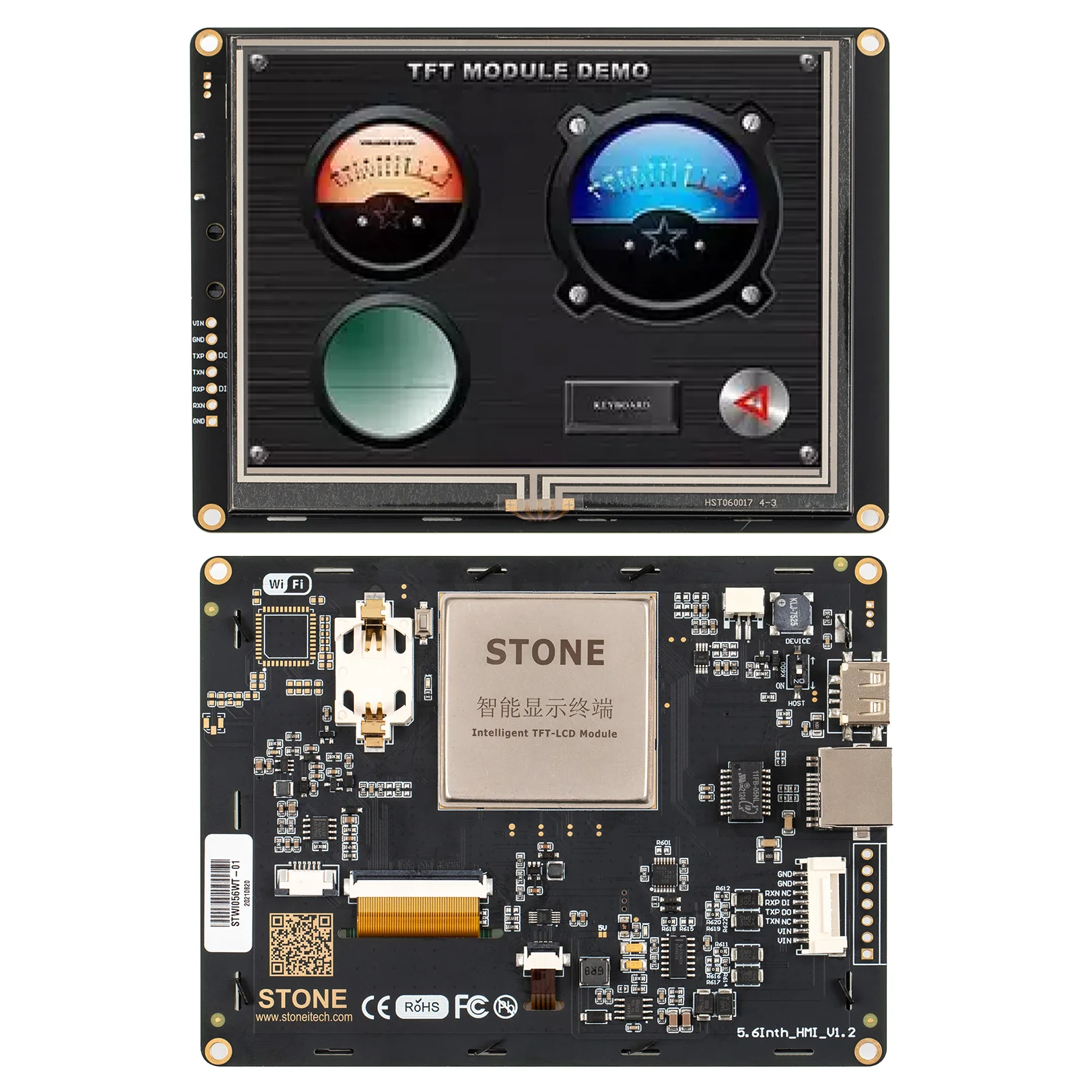 STONE I-Series HMI Graphic LCD Display Module with Program Touch Screen for Equipment Control Panel