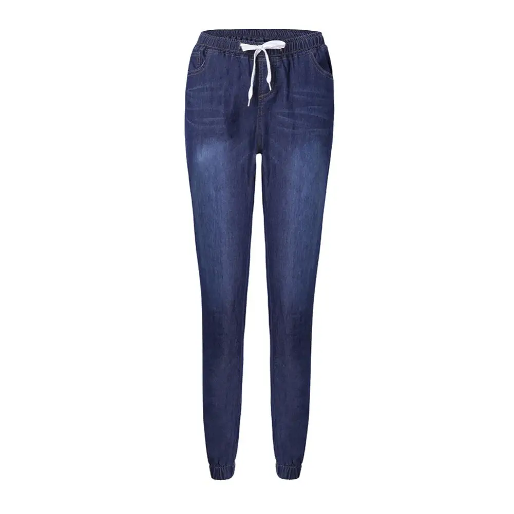 

Pants Women Casual Fashion Summer Plus Size Drawstring Elastic Waist Jeans Loose Denim Long Pants Hot Jeans Women's Clothing