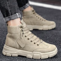 high top boots for mens british style ankle boot shoes korean fashion mens work wear boots casual students shoes