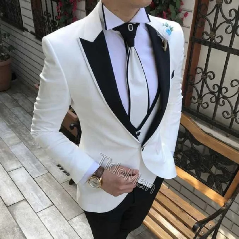Свадебный мужской костюм белый деловечерние блейзер для - Цена: 5 560,64 руб.