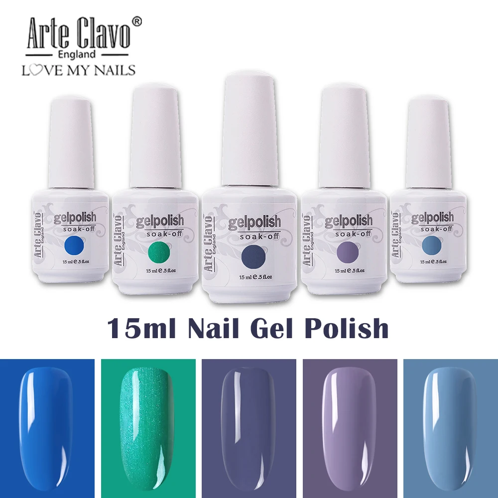 

Arte Clavo 15ml Hybrid UV Semi Permanent Nail Gelpolish Manicure Gel Varnish Soak Off UV Gel Nail Polish Color Gel Polish GelLak