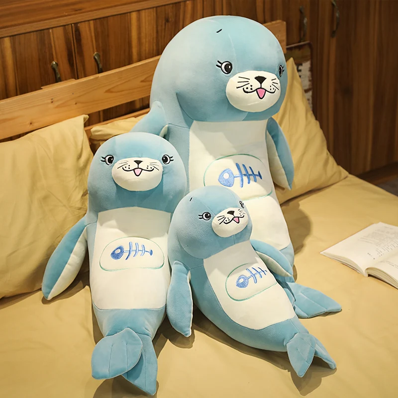 

50-/80cm Big Soft Kawaii Sea Lion Plush Toy Stuffed Cute Marine Animal Seal Doll Cartoon Pillow Lovely Baby Kids Girls Gifts