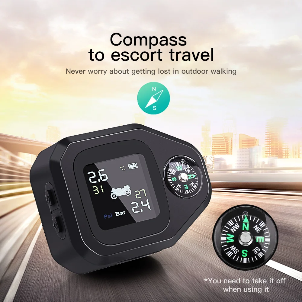 Беспроводные мотоциклетные TPMS 2 шт. внешний датчик ЖК цветной экран Поддержка