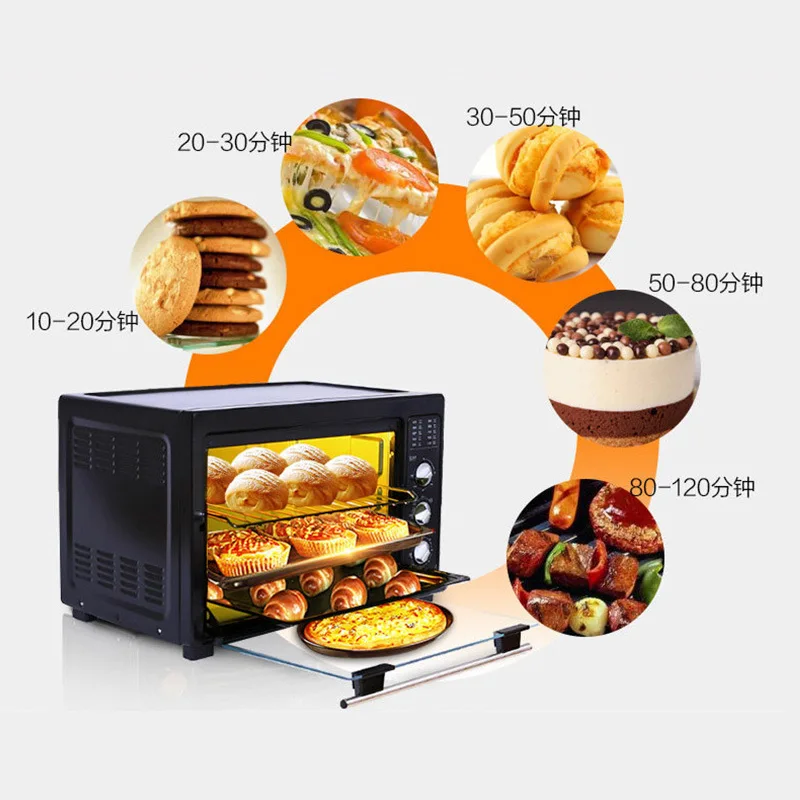Бытовая Автоматическая духовка-тостер большой емкости 38L умная духовка для пиццы