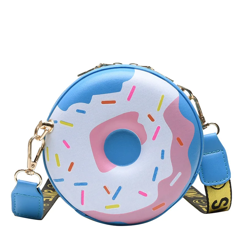 

Donut Shape Shoulder Bag Girls Cute Leather Crossbody Bags Round Handbags Purses Women Mini Casual Travel Pouch Handbag