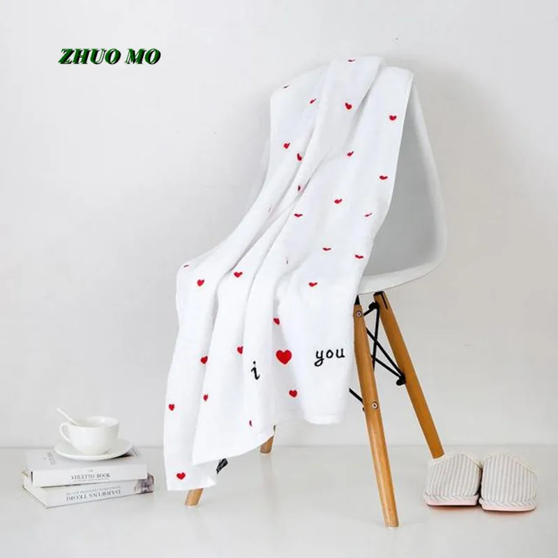 Комплект хлопковых банных полотенец с любовным рисунком 2 шт. рождественский