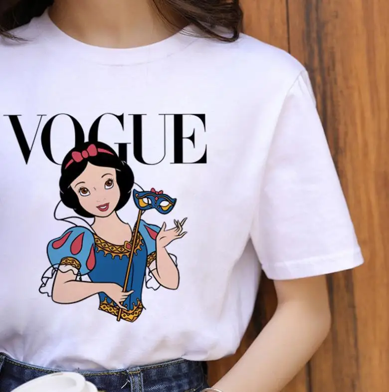 Футболка женская новая модная с принтом короткий рукав Vogue Harajuku летняя Хлопковая