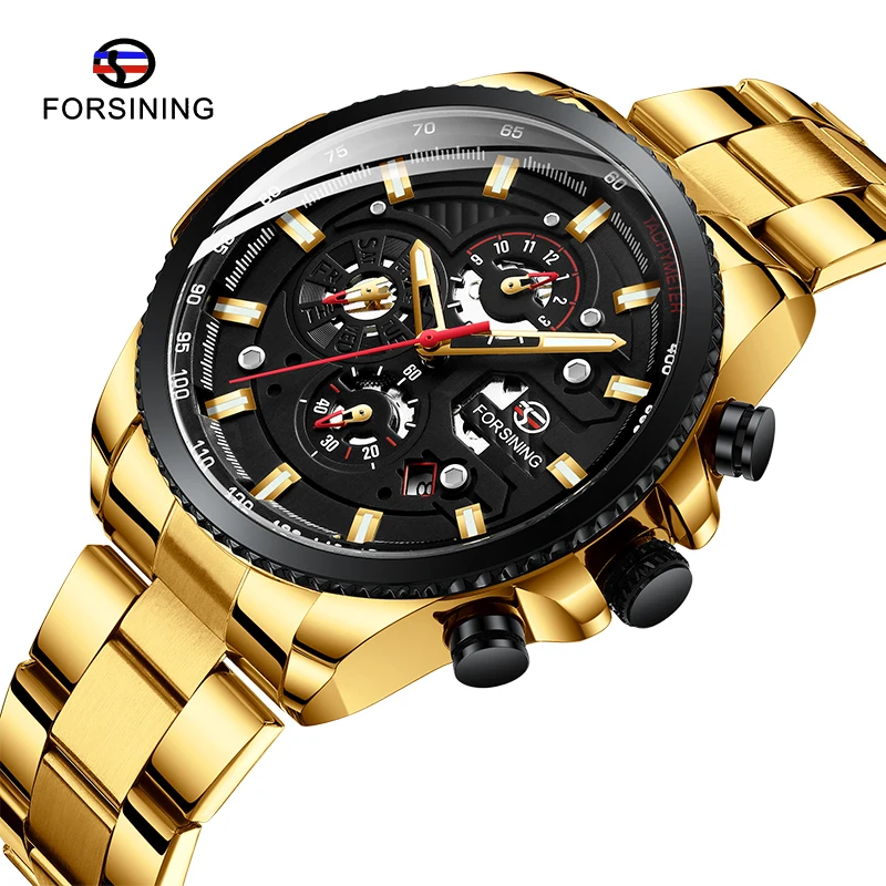 Высокое качество FORSINING Мужские автоматические часы стимпанк спортивная серия