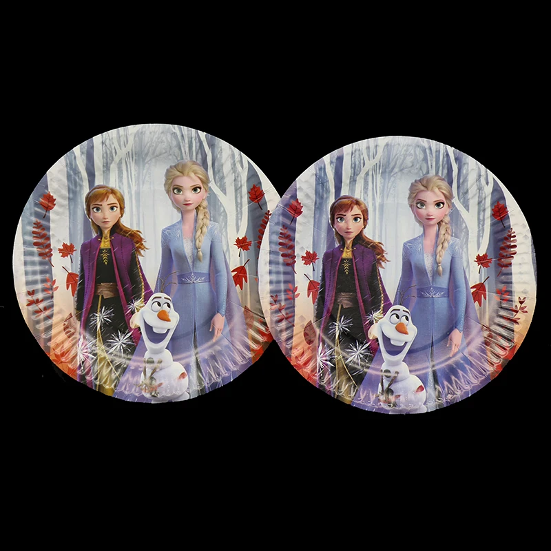 60 шт./лот Замороженные 2 одноразовые вечерние столовые приборы тарелки чашки