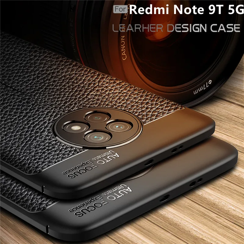 

For Cover Xiaomi Redmi Note 9T Case For Redmi Note 9T Capas Shockproof Bumper TPU Soft Leather For Cover Redmi Note 9T Fundas