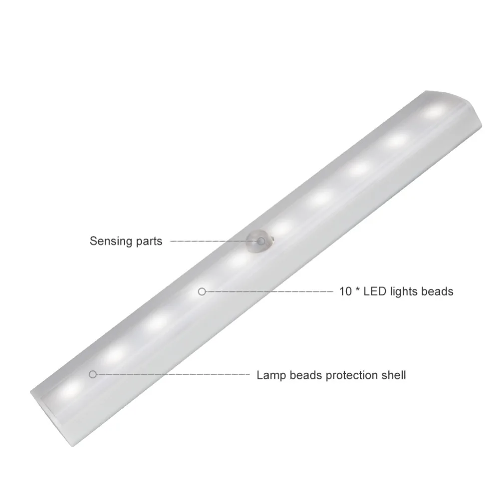 Горячая 10LED ИК инфракрасный датчик движения Детектор лампа для шкафа беспроводной датчик светильник ing шкаф ночной аккумулятор лампа шкаф светильник