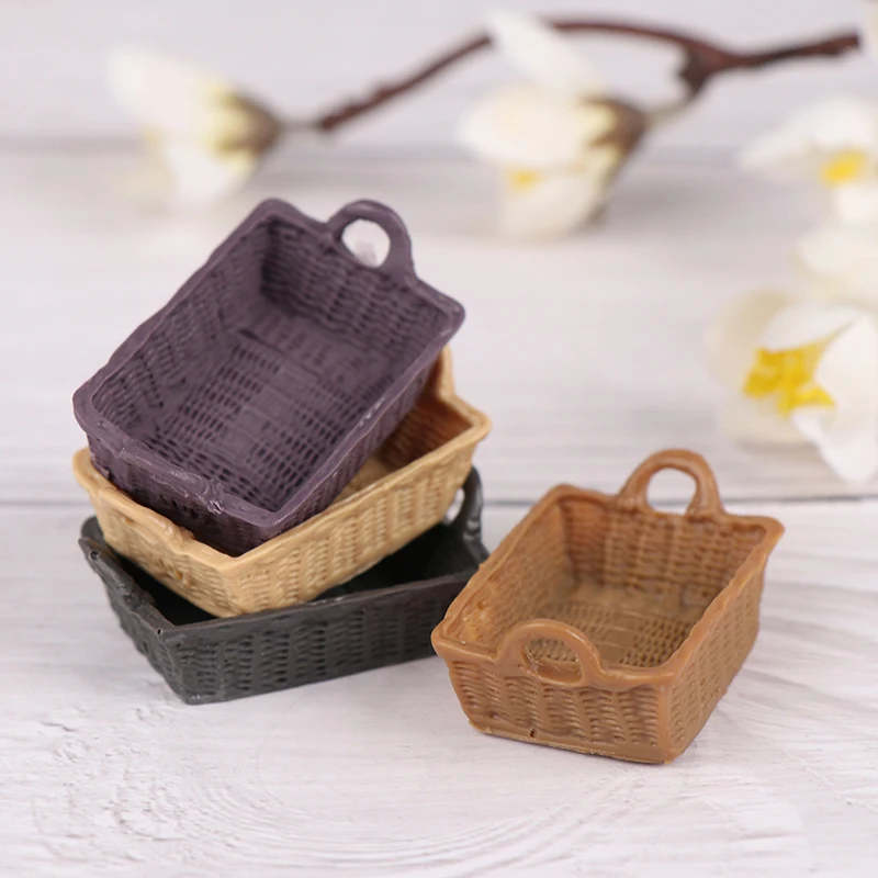 

1:6/1:12 Dollhouse Miniature Bread Basket Simulation Food Model Toys DollHouse Decoration