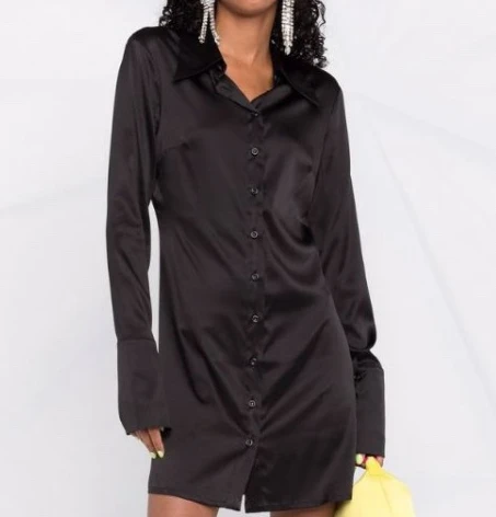 

Solid Color Single Breasted Long Sleeve Slim Mini Dress Women Designer Clothes