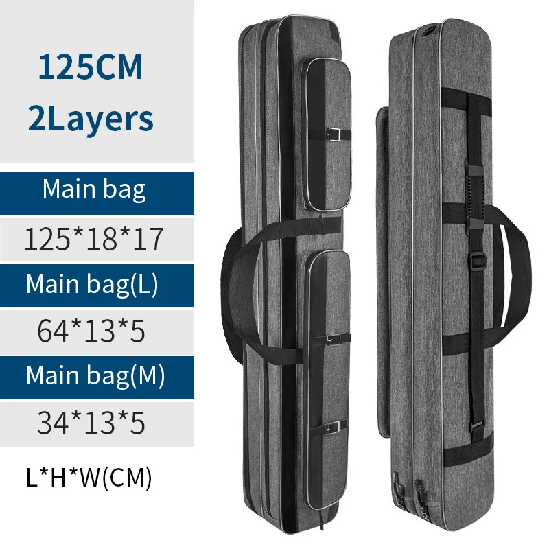 2 Layer 125cm Открытый 2 слоя сумки для рыбалки 80 см 100 см 125 см 130 см Водонепроницаемый рыболовные снасти Сумка мешок рыболовной удочки Полюс сумки XA112G - Цвет: 2 Layer 125cm