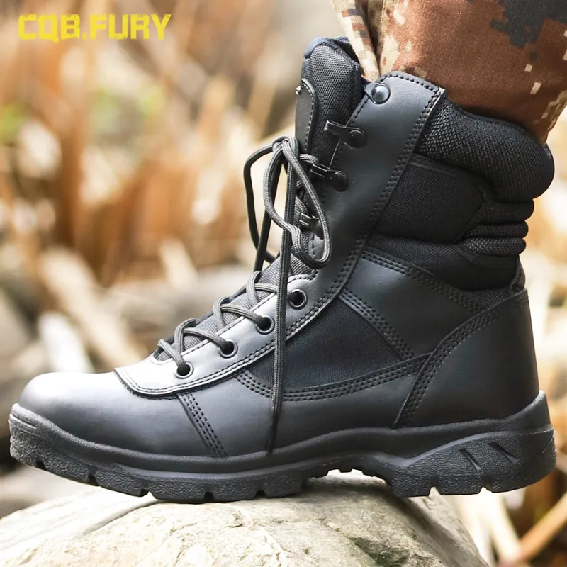 

Autumn High-Top Zipper Ultra-Light Combat Boots Men's Special Forces Military Fan Desert Training Land Battle Hiking Boots