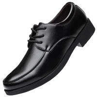 new holfredterse classic formal casual faux leather black men business wedding lace up footwear suits breathable retro shoes 930